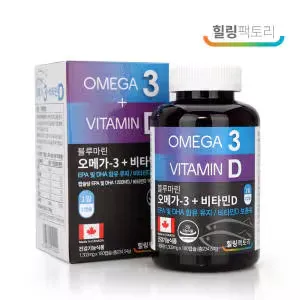 (국내) 힐링팩토리 오메가3 + 비타민D 1303mg 180캡슐